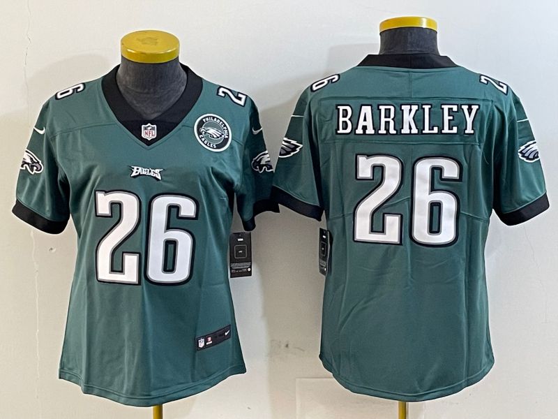 Women Philadelphia Eagles #26 Barkley Green Second generation Nike 2025 Limited NFL Jersey style 4